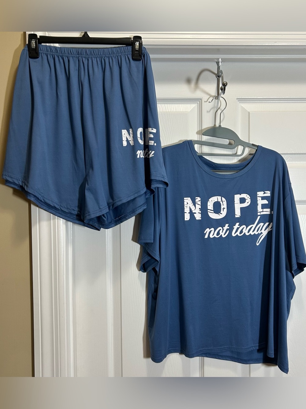 Plus Size Sarcastic Graphic Print Sleep Short Set